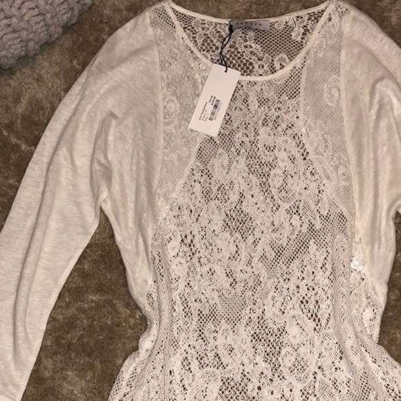 Sandro white crochet linen top - Picture 7 of 7